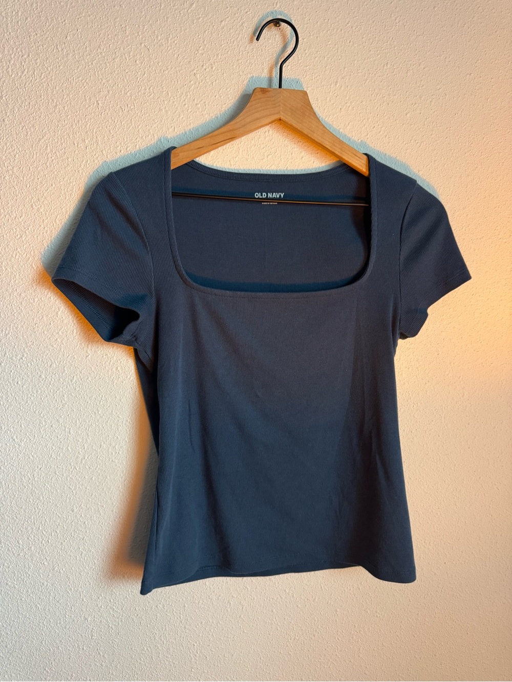 Old Navy Women's Navy Square Neck Short Sleeve Top